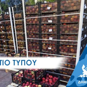 Δελτίο Τύπου: Καφάσια με ολόφρεσκα ροδάκινα προσφέρθηκαν στους πολύτεκνους και τους ευπαθείς