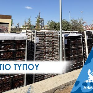 26 τόνους φρέσκα ροδάκινα μοίρασε ο Δήμος Περάματος στους πολύτεκνους και ευπαθείς